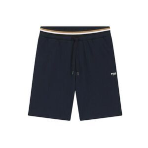 Boss Mens Fleece Striped Tapered Sweat Shorts / Dark Blue